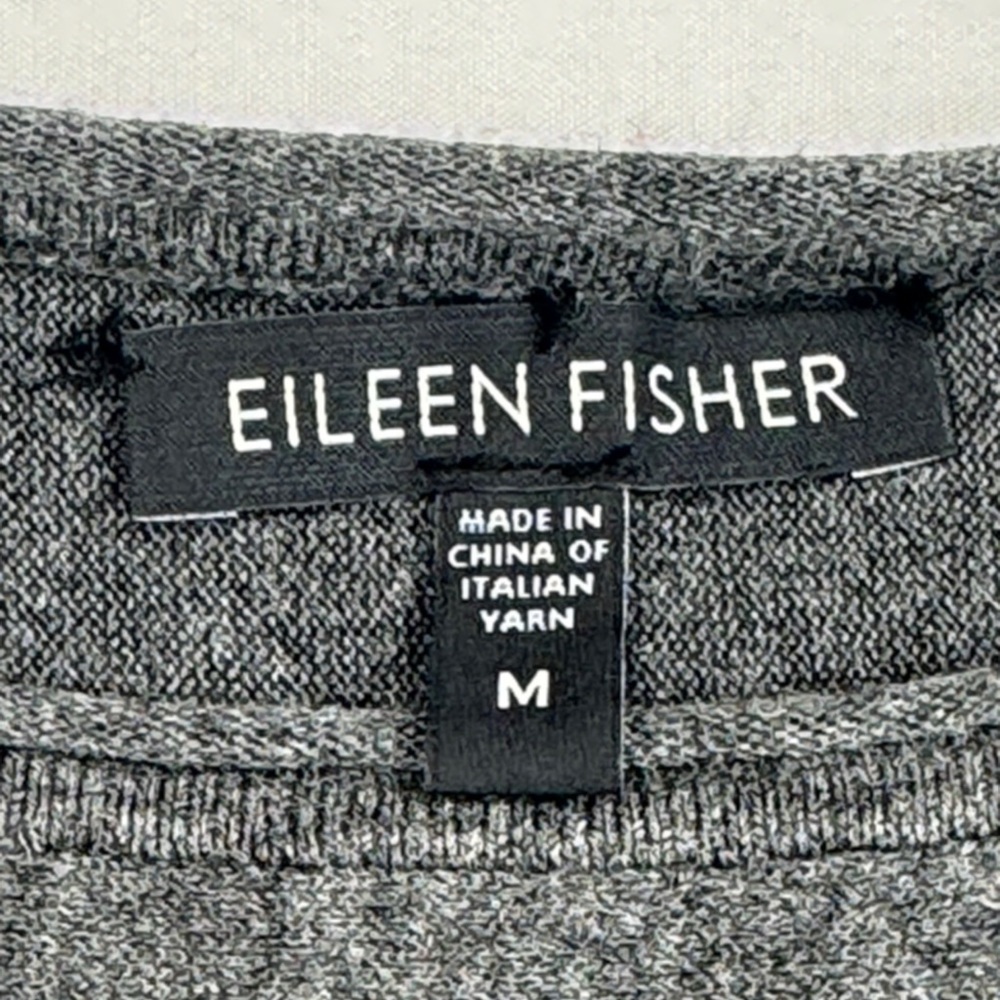 Eileen Fisher Charcoal Knit Sweater size medium M but slightly oversize roomy - Picture 2 of 6